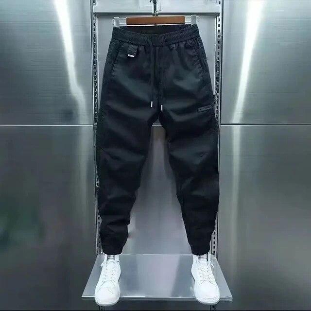 Baumwolle Jogger Cargo Hosen Männer Street Hip Hop Jogginghose Männlichen Casual Harem Hosen Sommer Harajuku Hosen Männer M schwarz