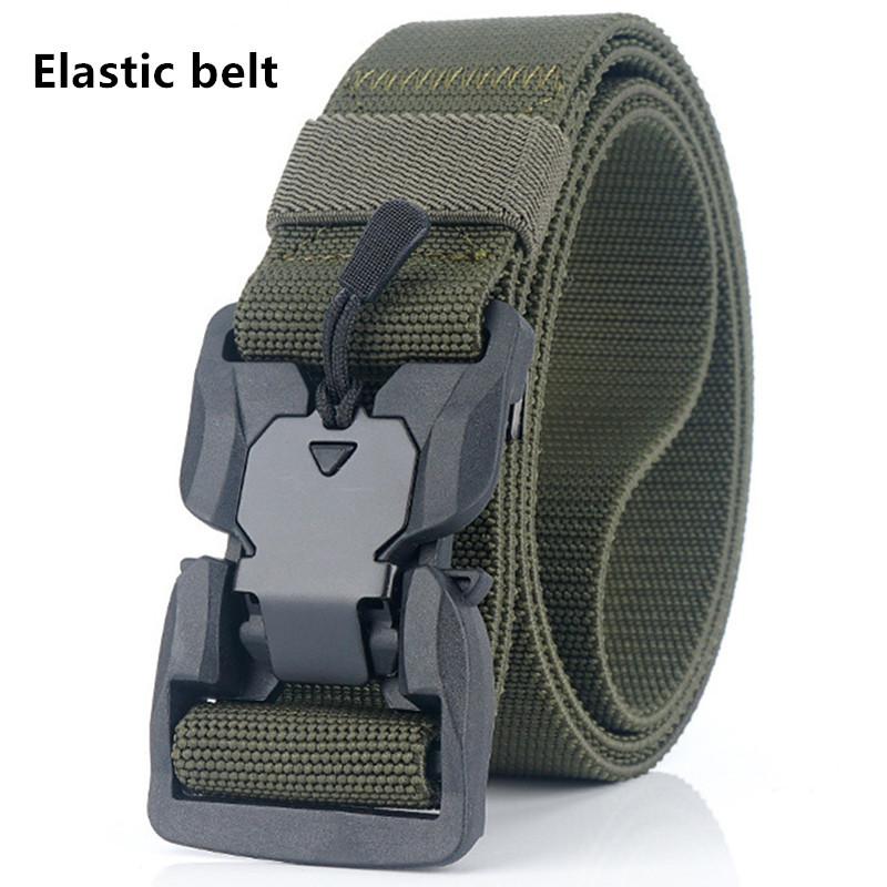 Neue Männer Gürtel Outdoor Jagd Schwarz Militärische Taktische Quick Release Magnetische Schnalle Multi Funktion Leinwand Nylon Taille Gürtel Strap 45to47inch grün
