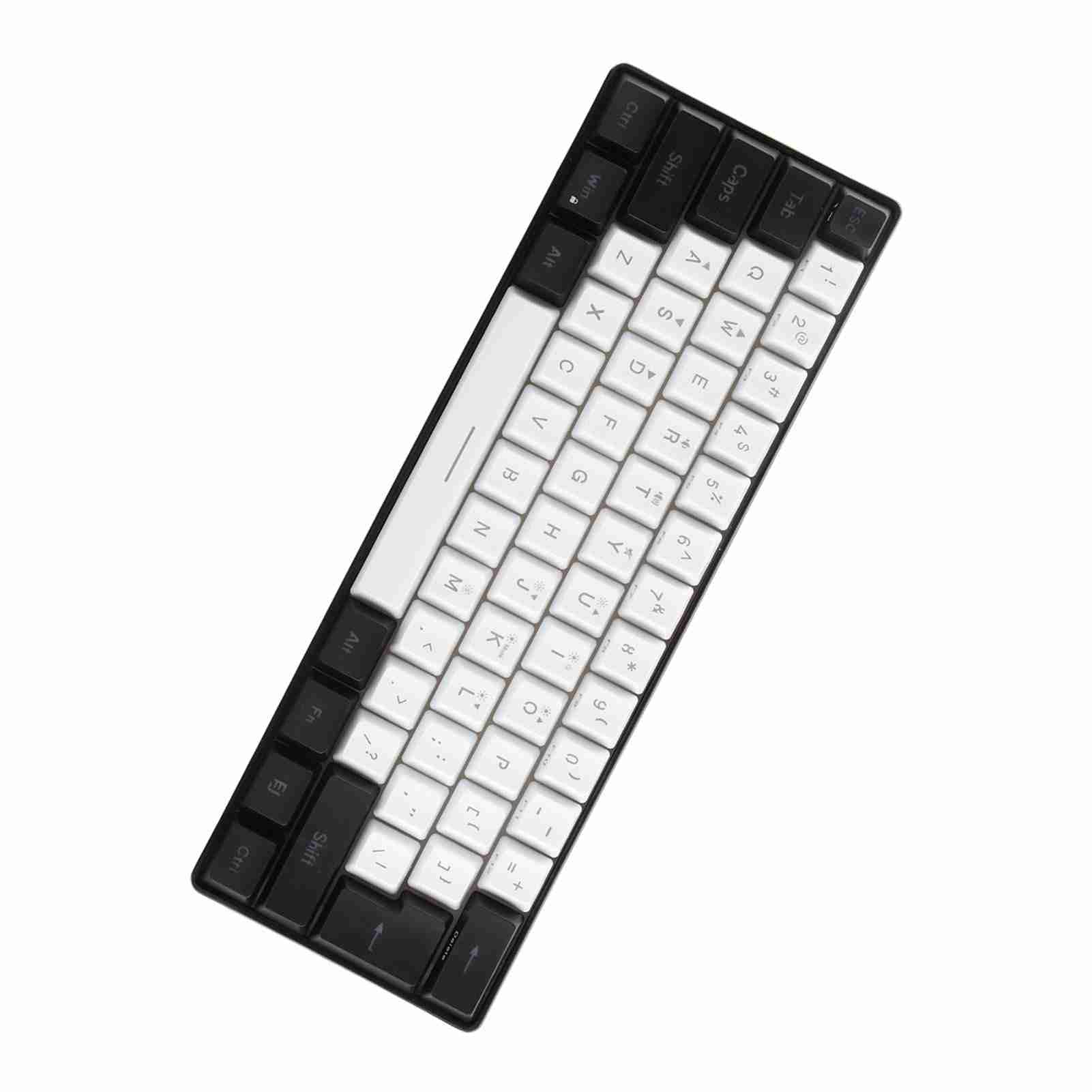 Gaming-Tastatur USB 61 Tasten RGB Hintergrundbeleuchtung Ergonomische Kontrastfarbe ABS-Tastenkappen Kabelgebundene Tastatur für bunt