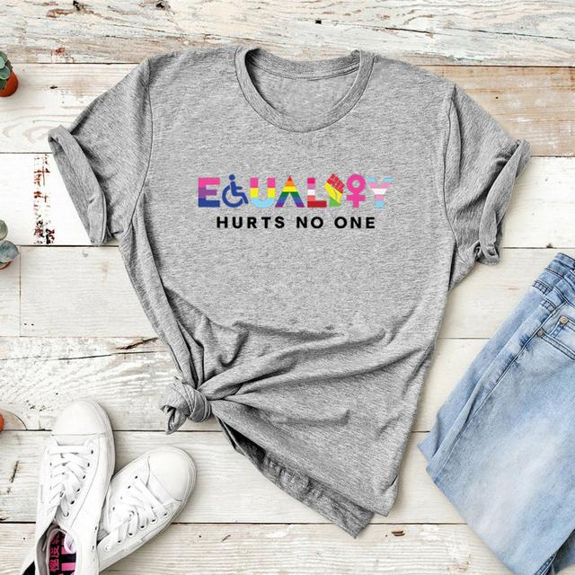 Equality Hurts No One T-Shirt LGBT T-Shirt Equal Rights T-Shirt Gay Pride T-Shirt Unisex Grafik T-Shirts Black Lives Matter Tops XXXL graue