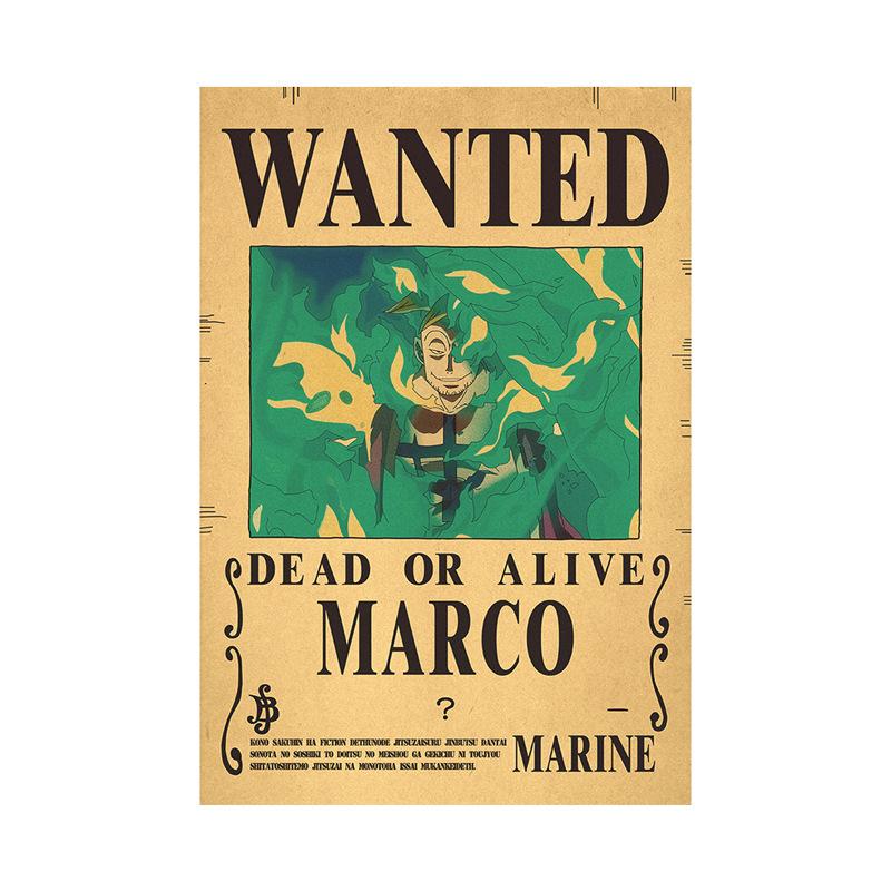 Anime One Piece Ruffy 3 Billion Bounty Wanted Poster Vier Kaiser Kid Actionfiguren Vintage Wanddekoration Poster Spielzeug Malgau schwarz/braun