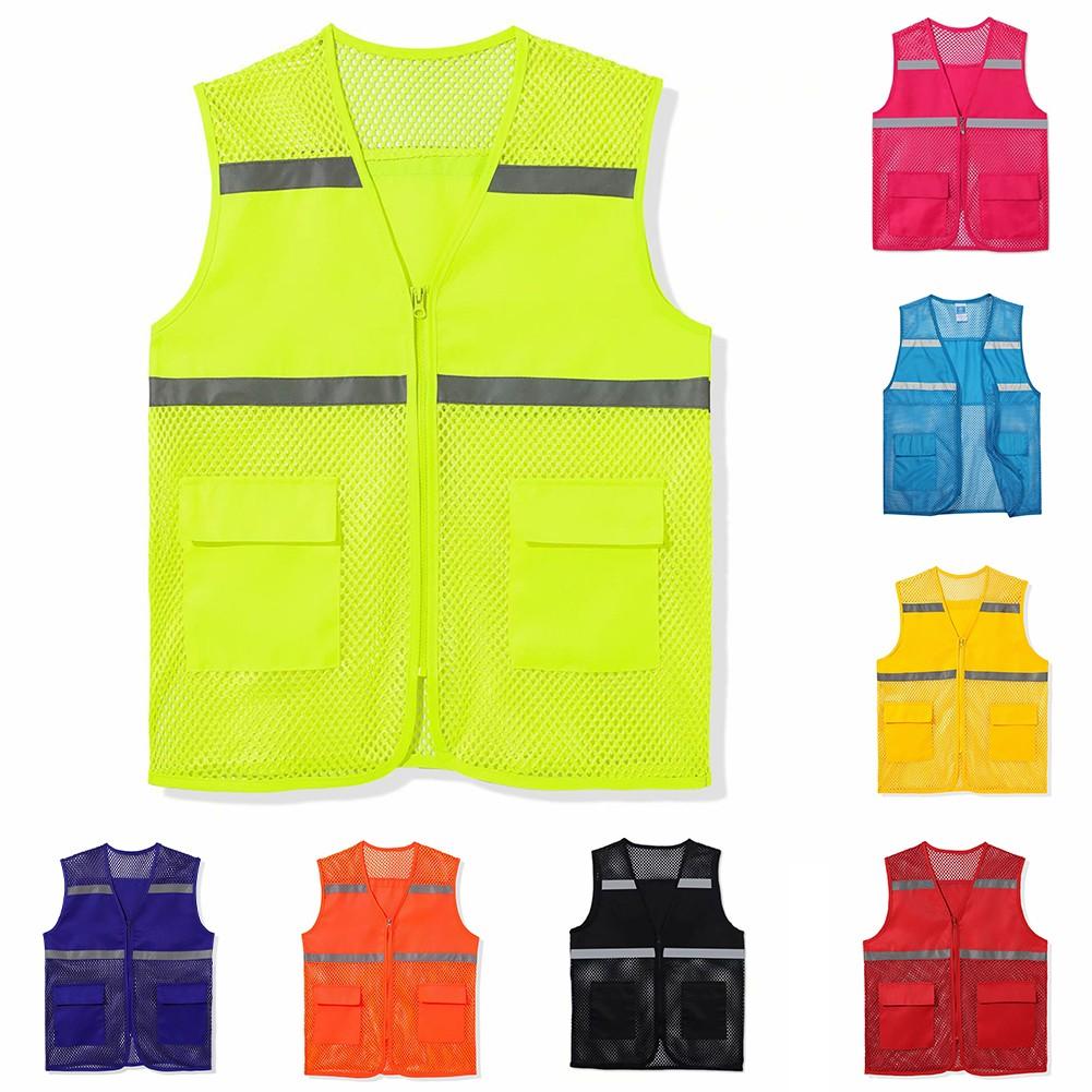 Fischnetz Mesh Weste Männer und Frauen Workwear Mesh Weste reflektierende Streifen 3XL gelb
