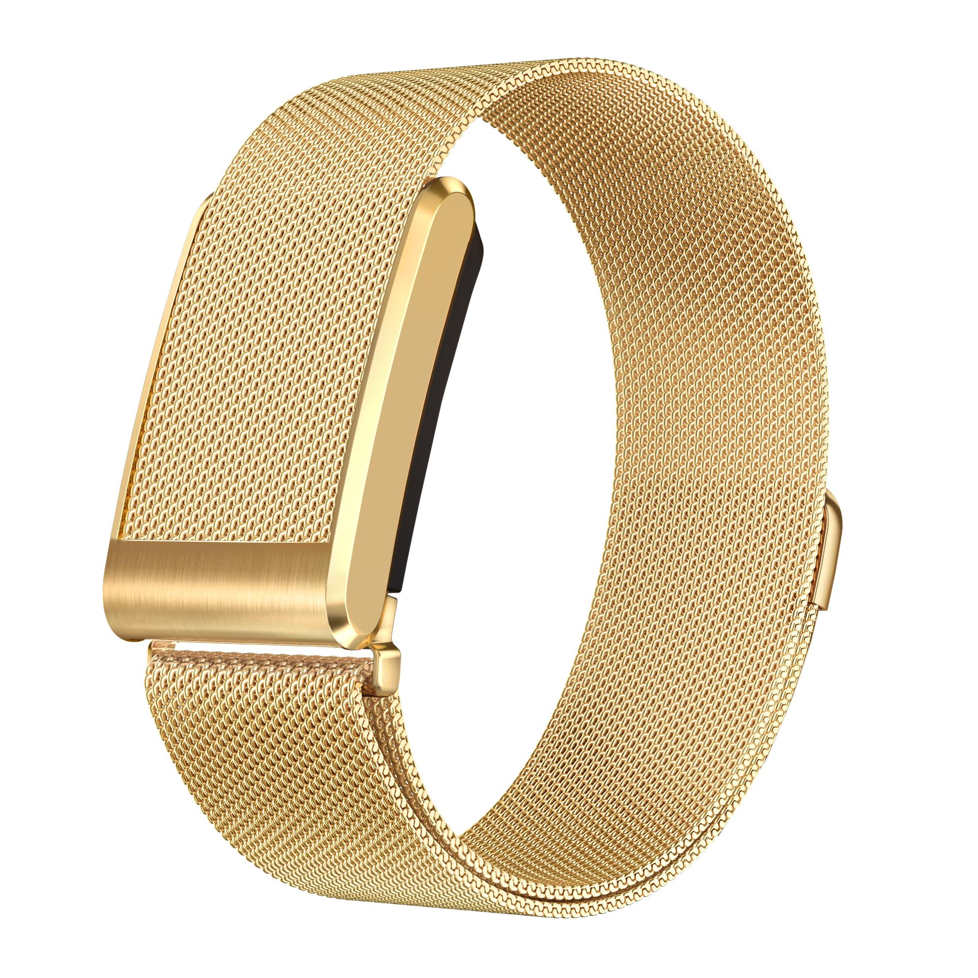 Magnetisches Edelstahlarmband für Google Fitbit Air Wechsel zu Whoop 5.0 Mailänder Schlaufe Armband Schutzhülle für Männer Frauen For Fitbit Air beige