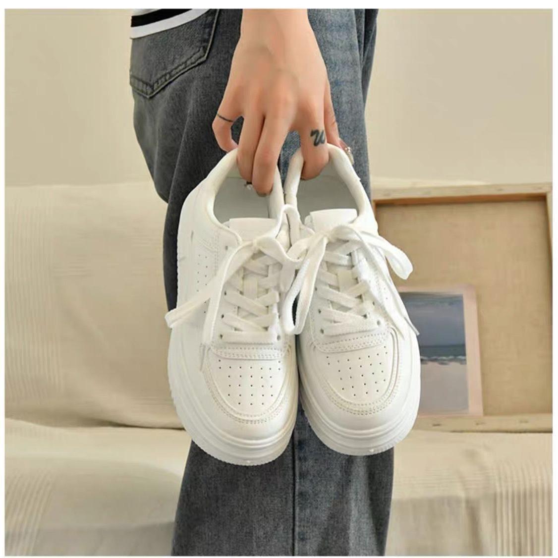 Daddy Shoes Damen Frühling Neue Schuhe Ins Tide Weiße Schuhe Weiße Schuhe Damen Sport- und Freizeitschuhe 40 weiß