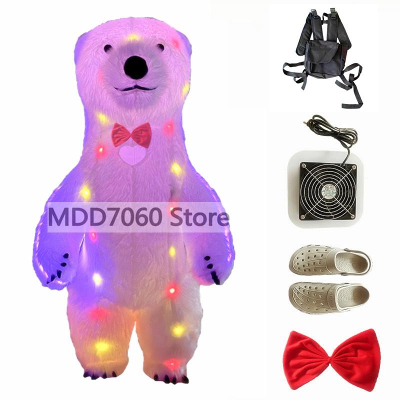 Riesenpanda aufblasbares Kostüm Straße lustig Eisbär Maskottchen Kostüm Party Rollenspiel Plüsch aufblasbares Maskottchen Kostüm 200cm pink