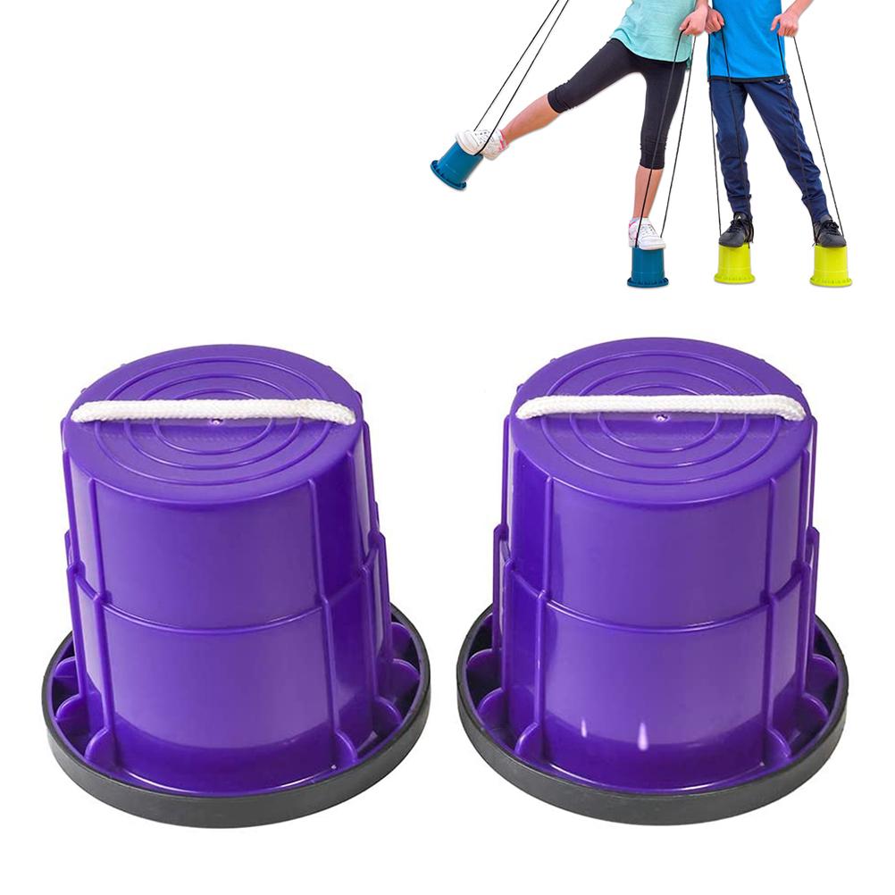 Kinder Eimer Stelzen Spielzeug Walking Tassen Spielzeug Stelzen Outdoor Spiele Trainer Spielzeug Sensorischen Training violett