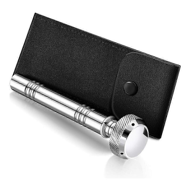 Christlicher Taschen-Weihwasser-Sprenger mit Leder-Tragetasche, Religiöser Taschen-Edelstahl-Weihwasser-Sprenger für das persönliche Gebet und auf Reisen