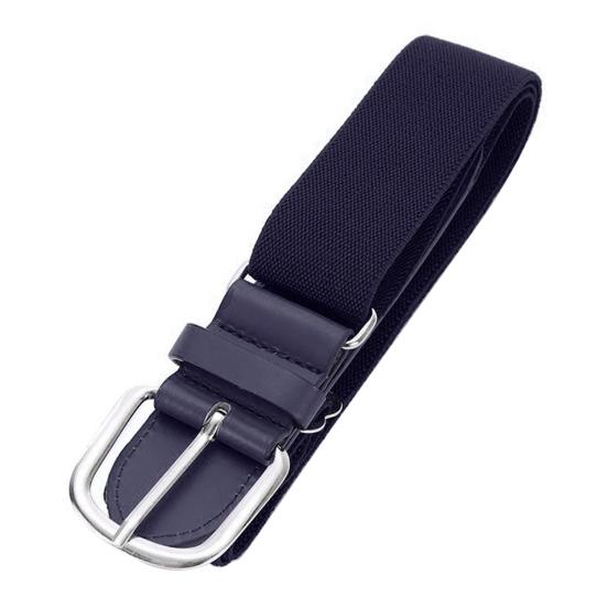 Baseball-Gürtel für Erwachsene, elastisches Band, verstellbare Länge, Kunstleder, Baseball-/Softball-Gürtel, Unisex, Bund in leuchtenden Farben navy blau