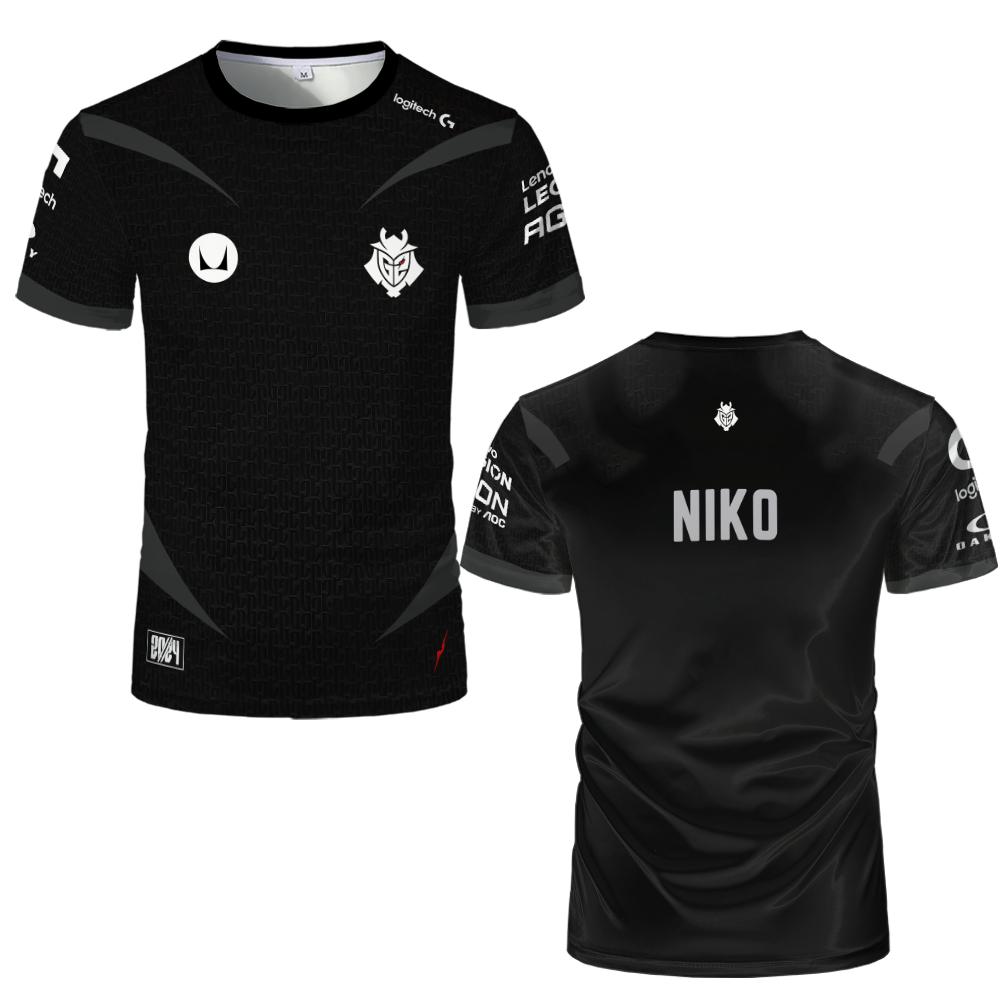2025 CSGO Major G2 Esports Club Support Trikot CS2 Spiel Trainingsspiel Uniform Herren T-Shirt Sportwettkampf Team Trikot S