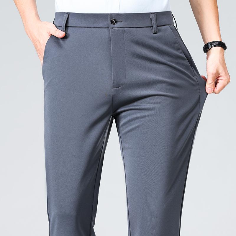 Sommer Dünne Hose Herren Formeller Anzug Hose Arbeitshose Business Casual Hose Schwarz Weinrot Lange Hose 38 licht grau