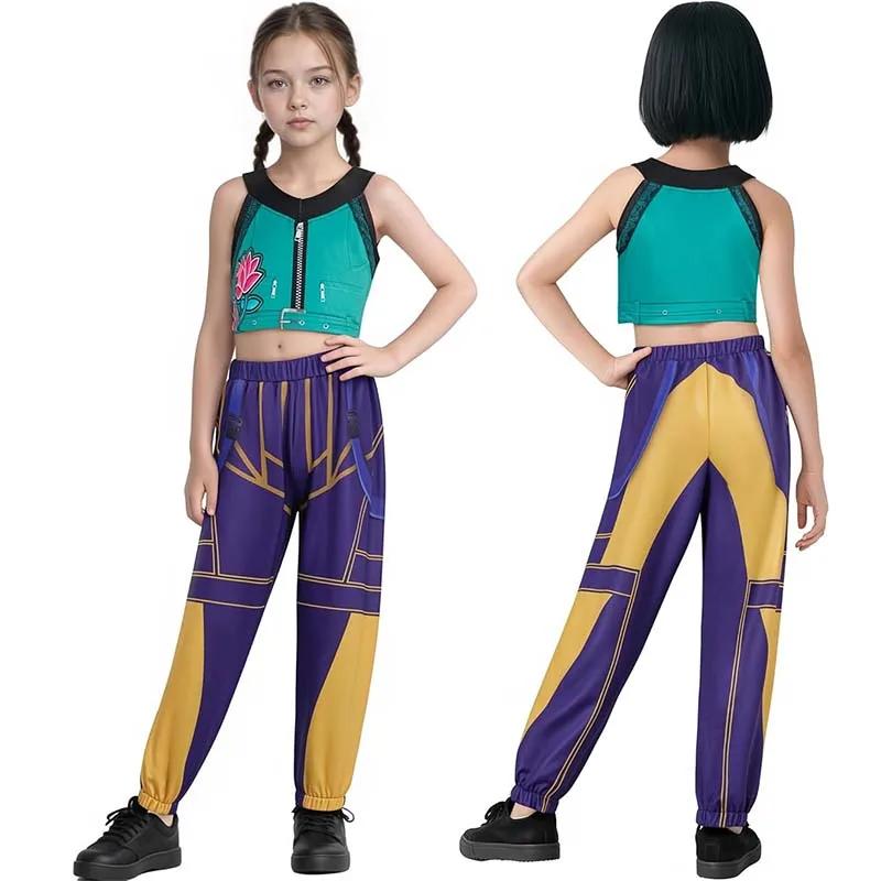 Film Rumi Cosplay Kostüme Halloween Anime Dämonenjäger Zoey Mira Uniform Druck Bühnen-Sänger Tanzkleidung Set 110