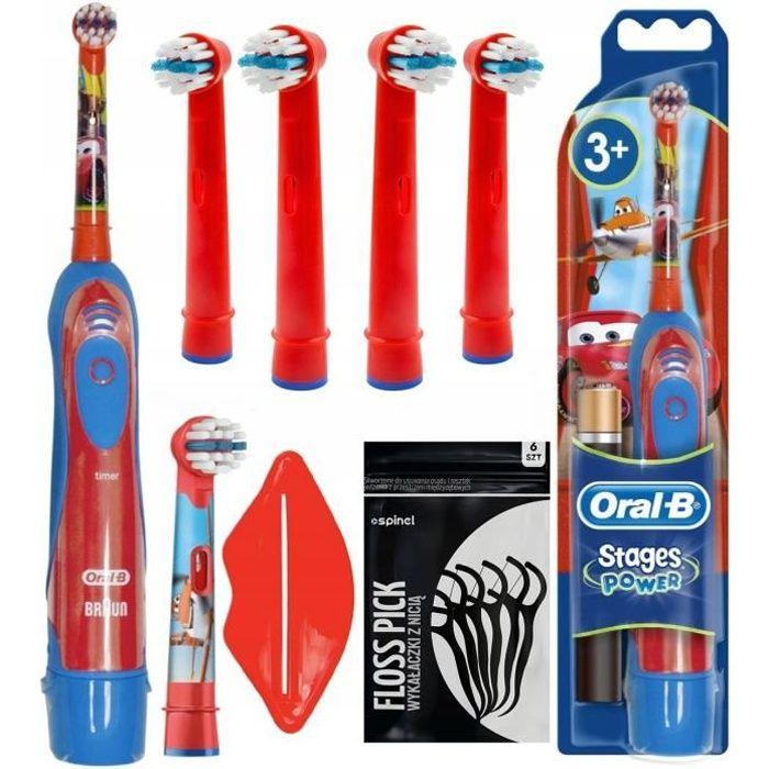 Elektrische Kinderzahnbürste - Oral B - Stages Power Cars - Mit 5 Bürstenköpfen - Integrierter Timer