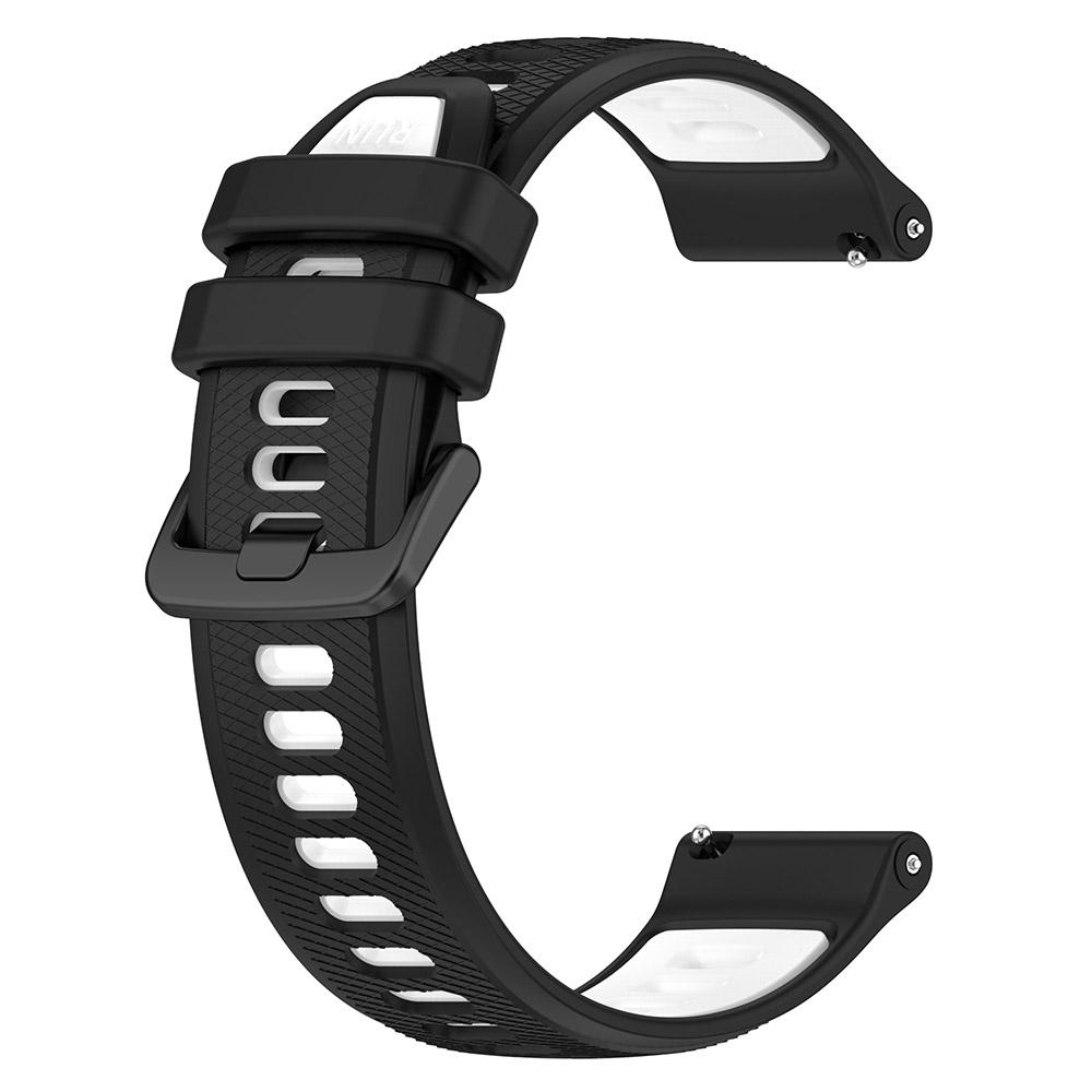 18mm 20mm 22mm Uhrenarmband für Garmin Forerunner 265 265S Zweifarbiges Silikonarmband für Garmin Venu SQ Venu 2 3S 22mm (Forerunner 265) schwarz weiße