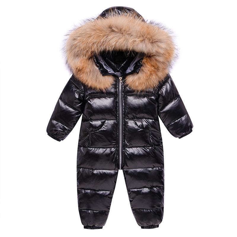 Baby Einteiler Daunenjacke Neugeborenen Baby Strampler Kuschelkleidung Jungen und Mädchen Baby Gehen Sie raus um es warm zu halten Winter Krabbelkleidung 80cm schwarz