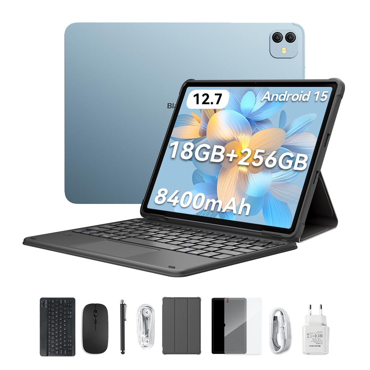 Blackview LINK 8 12,7 Zoll Tablet Android 15 12 GB RAM 256 GB Speicher, Großes Display Widevide L1, Octa-Core G100, 8400 mAh, 5G WiFi, 4G LTE, 18W 6GB+256GB blau