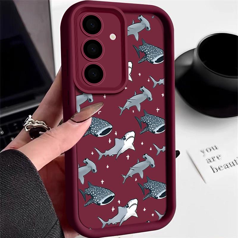 Walhai-Muster Hülle für Samsung Galaxy S25 Edge S24 S25 S23 S22 Ultra S24 FE A56 A55 A54 A36 A26 A15 A16 5G TPU Handyhülle Galaxy S23+