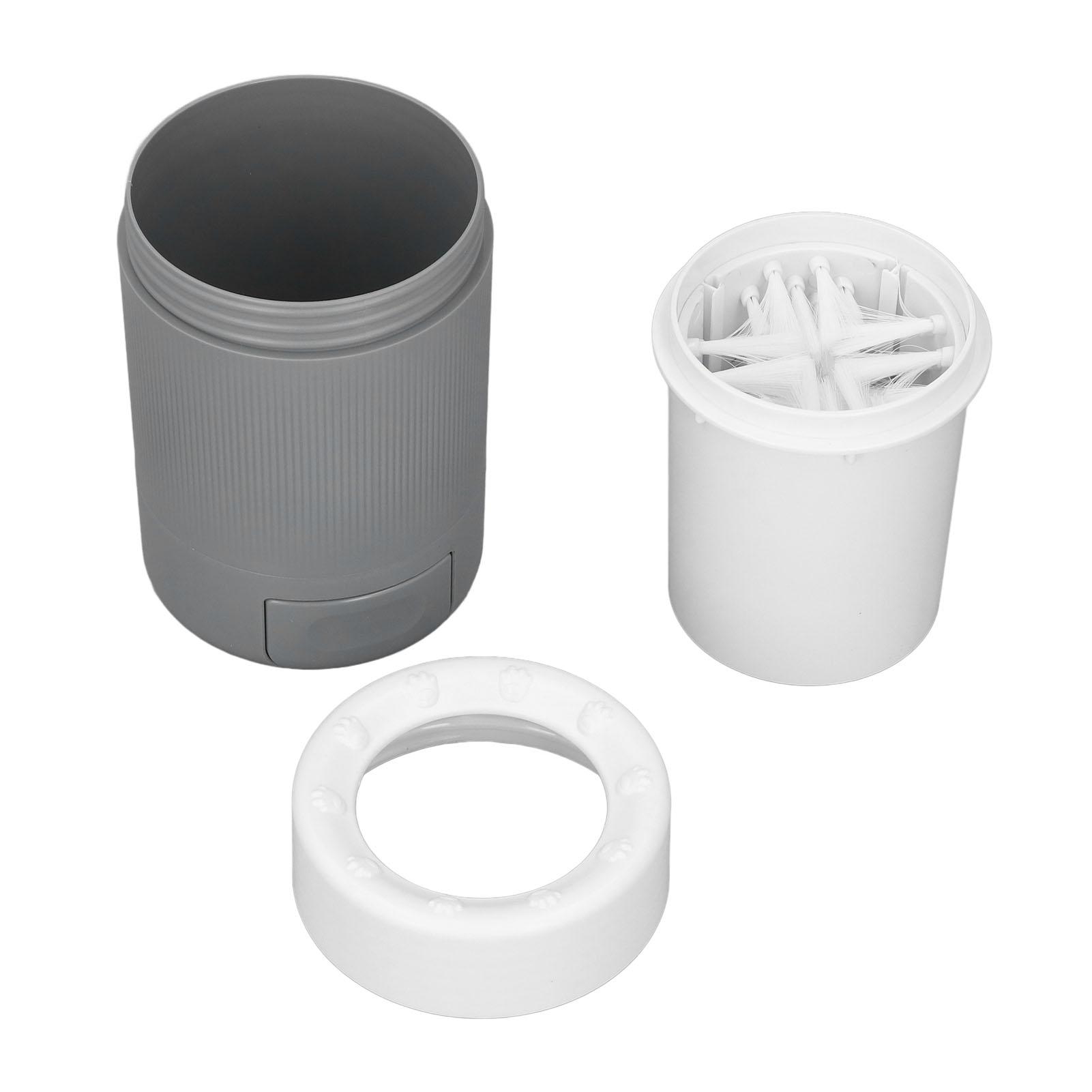 Hunde Pfotenreiniger Halbautomatisch Tragbarer Hunde Fußwaschbecher für Haustiere Katzen und Hunde Orange graue