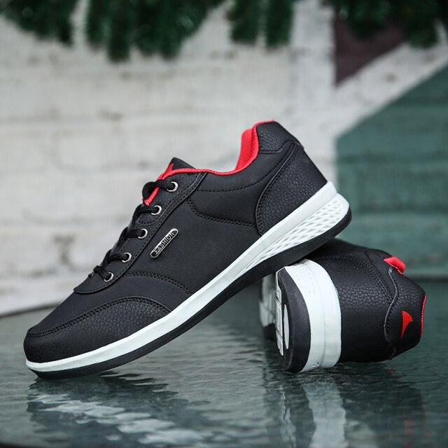 D415 Leder Herrenschuhe England Trend Freizeitschuhe Herren Sneakers Italienisch Atmungsaktiv Freizeit Herrenschuhe Chaussure Homme 7.5 schwarz