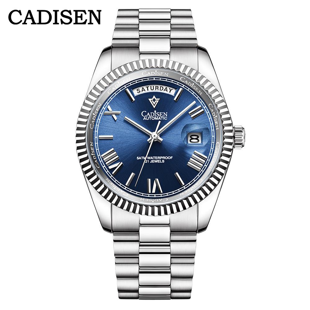 CADISEN Neue TOP Marke Luxus herren Uhr Mit Box 5ATM Wasserdichte Automatische männer Mechanische Uhren gray