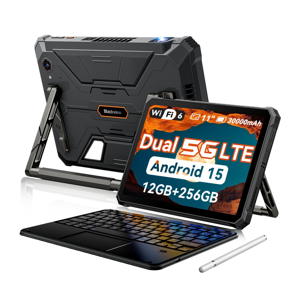 Blackview Active 12 Pro Rugged Tablets Android 15 11 Zoll 12GB 256GB/16GB 1TB Tablet PC 30000mAh 90Hz 12GB+256GB with keyboard schwarz
