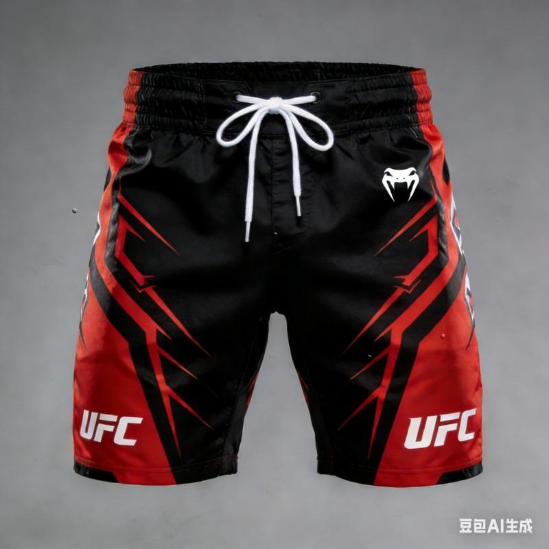2026 Neue Kinder UFC Sommer Kampf Nacht Achteckiger Käfig Boxen Schnelltrocknend Atmungsaktiv Shorts Herren Mode Event Sportshorts M black