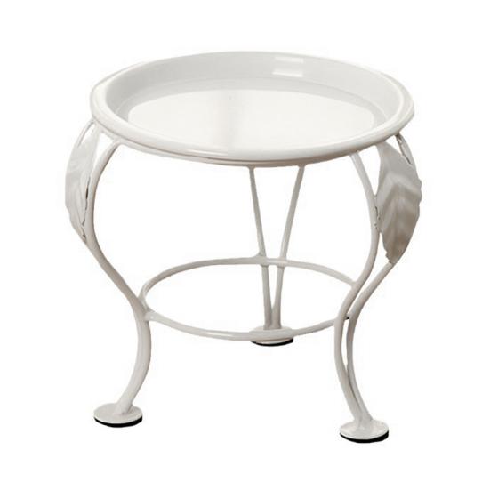 Pflanzenständer aus Metall, beschichtet, dreibeiniges Blumenerde-Gestell, runder stehender Pflanzgefäßhalter für Pflanzen im Innen- und Außenbereich weiß