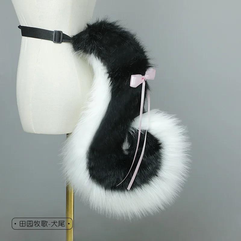 Handgefertigtes Halloween-Cosplay-Set für Mädchen Anime Flauschig Niedlich Fuchs Katze Wolf Ohr Schwanz Haare Tier Lolita Party Show Zubehör Cosplay