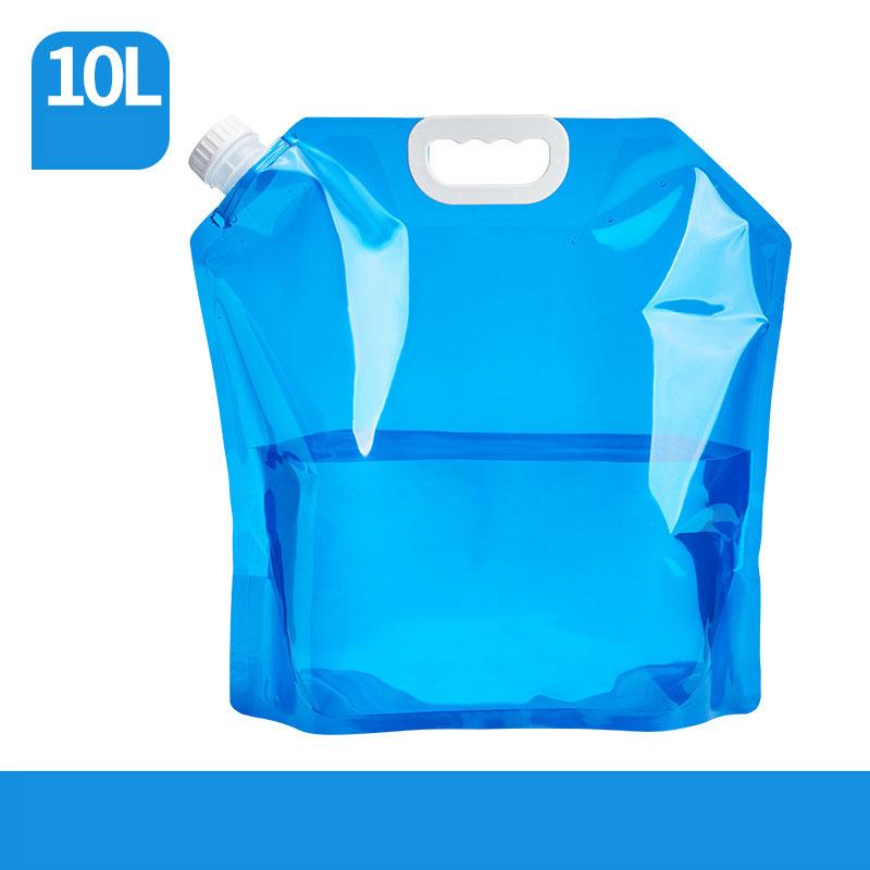 Outdoor-Trinkwasserbeutel, lebensmittelecht, faltbar, tragbar, zum Wandern, Aufbewahrungsbeutel, große Kapazität, Camping-Saugnapfbeutel 10L blau