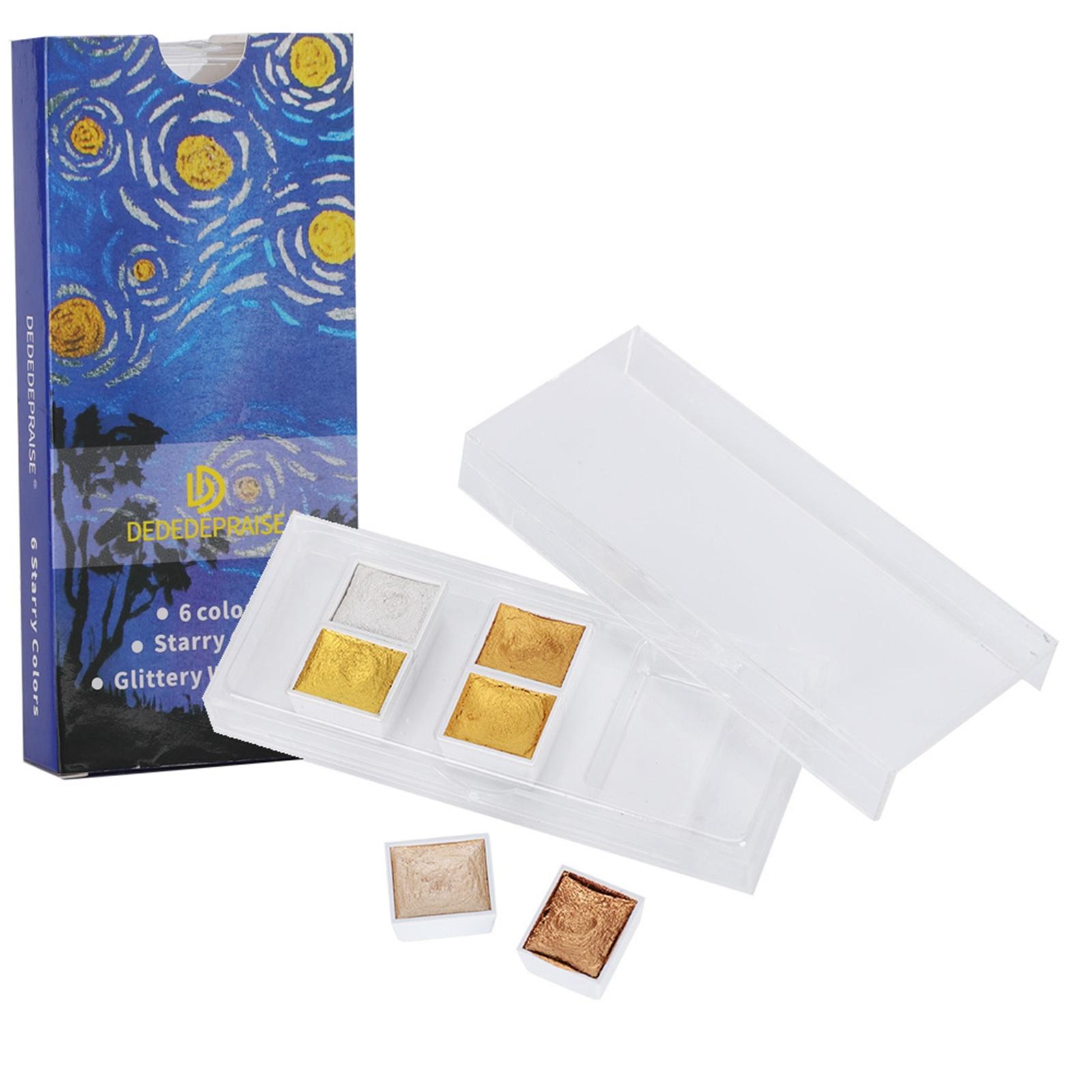 Feste Aquarellfarbe Perlglanzmetall Neues Nailart-Set 6 Sternenlichtfarben zum Malen