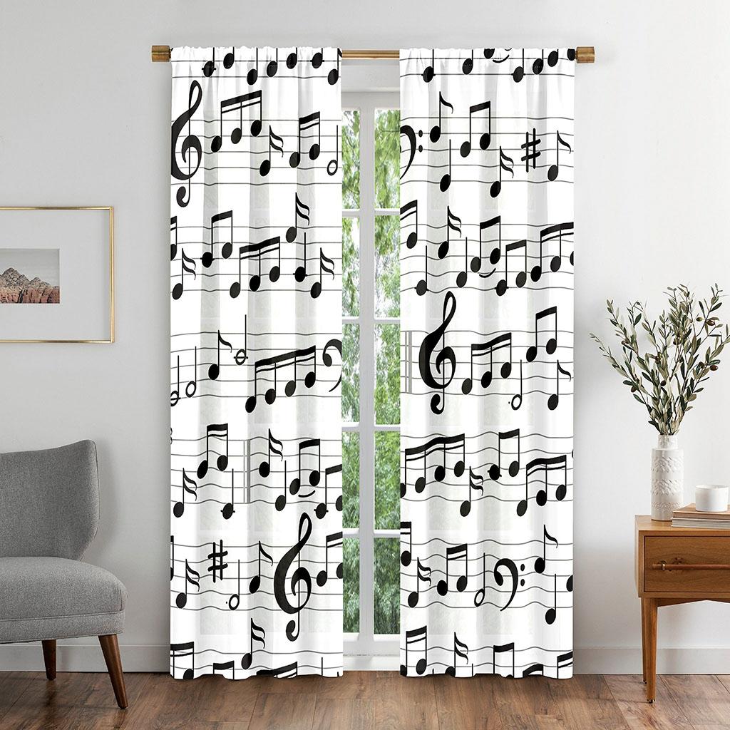 2 Stück Schwarze Kunst Fenster Vorhänge Engelsflügel Und Sterne Raumdeko Vorhänge Fensterdekorationen Für Schlafzimmer Wohnzimmer Heimdeko W50H130(CM)x2pcs&Grommet Top