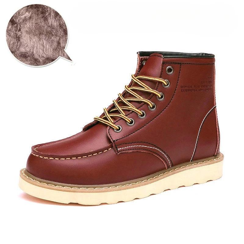 Herren Wüstenstiefel aus echtem Leder Herren Casual Outdoor Schuhe mit weicher Sohle zum Gehen Warme Winterstiefel Hochwertige Herren High Top Schuhe 38