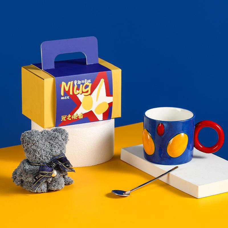 Flucht Prinzessin Kinder Spaß Keramiktasse Geschenkbox Set Hoch Schön Tasse Niedliches Paar Wasserbecher Souvenir Geschenk Geschenk 201-300ml