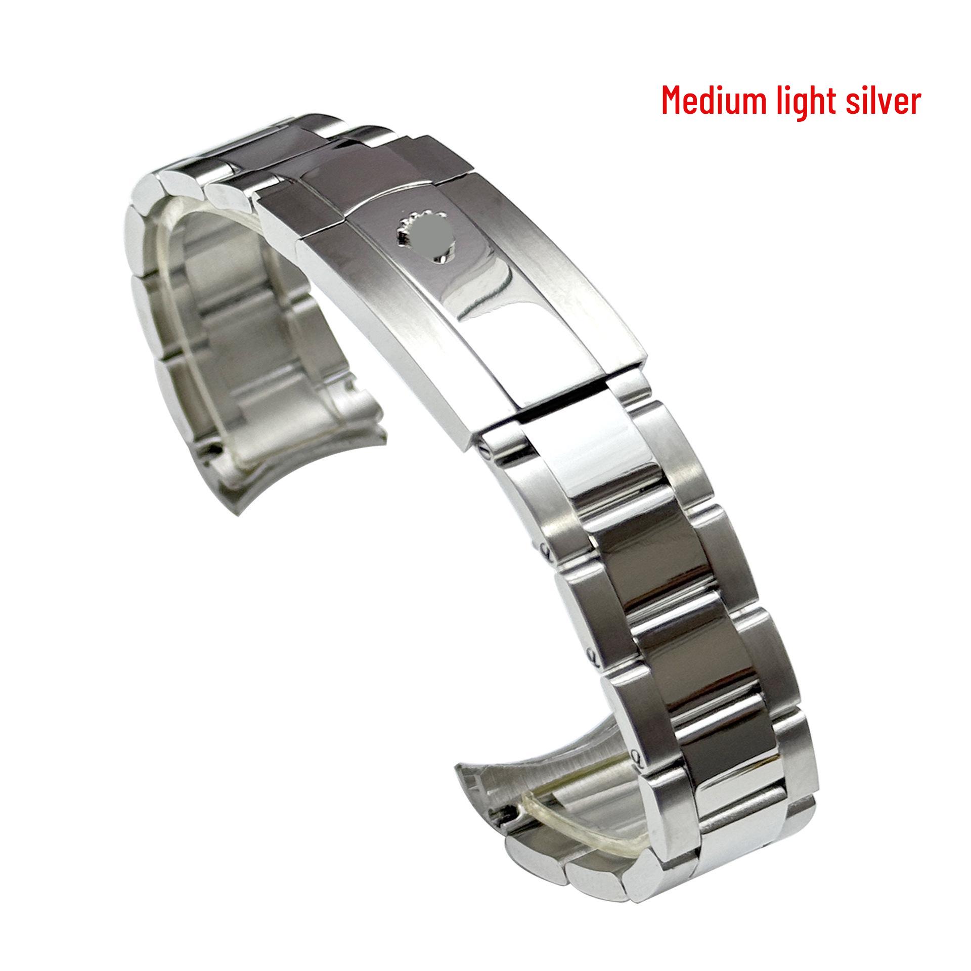 Bogenend-Edelstahl-Uhrenarmband für Rolex Submariner, Datejust, Oyster Perpetual, Daytona - Passt für 20 mm & 21 mm 21mm With Logo