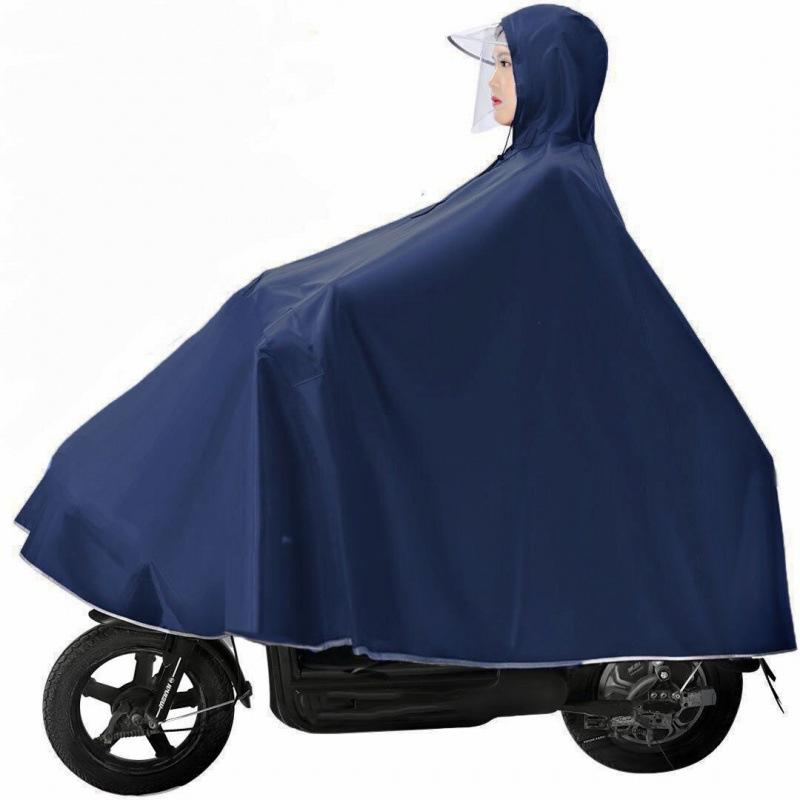 Wasserdichter Regenponcho, Fahrrad-Regenponcho, leicht, kompakt, wiederverwendbar, für Erwachsene one-size navy blau
