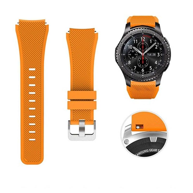 22 mm Silikonarmband für Galaxy Watch, 46 mm, hochwertiges Sportarmband für Samsung Gear S3 Frontier/Classic, Huawei Watch Gt for Gear S3 Frontier orange