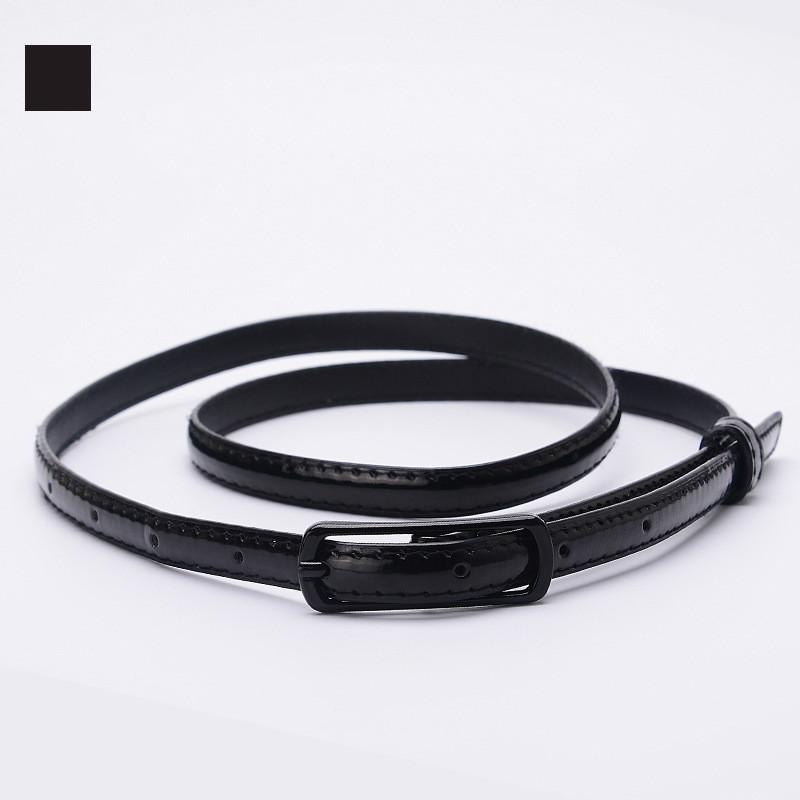 1 stücke Damen Feinen Gürtel Japanische Wort Schnalle PU Gürtel Damen Mode Gürtel Dünne Taille Rock schwarz
