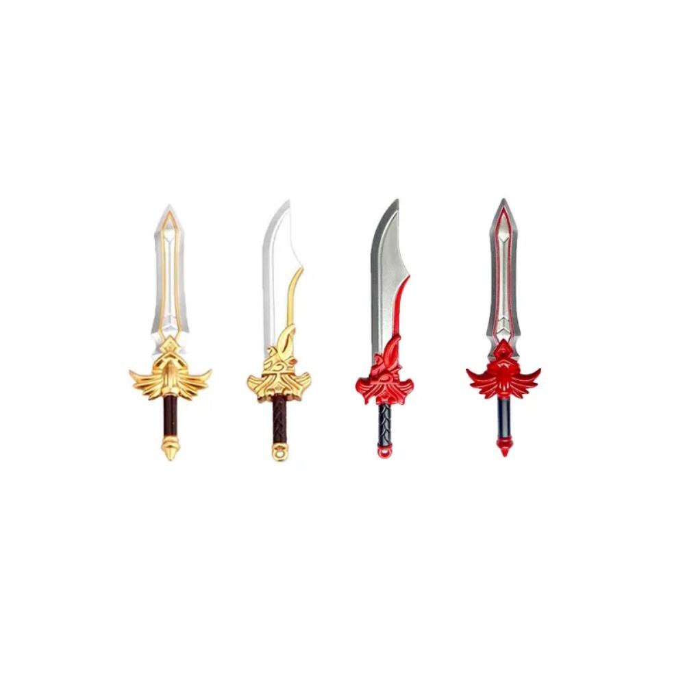 MOC Militär Mittelalter Bausteine Zubehör Soldatenfiguren Zweifarbige Waffen Armbrust Schwert Helm Tomahawk Spielzeug Geschenk X006