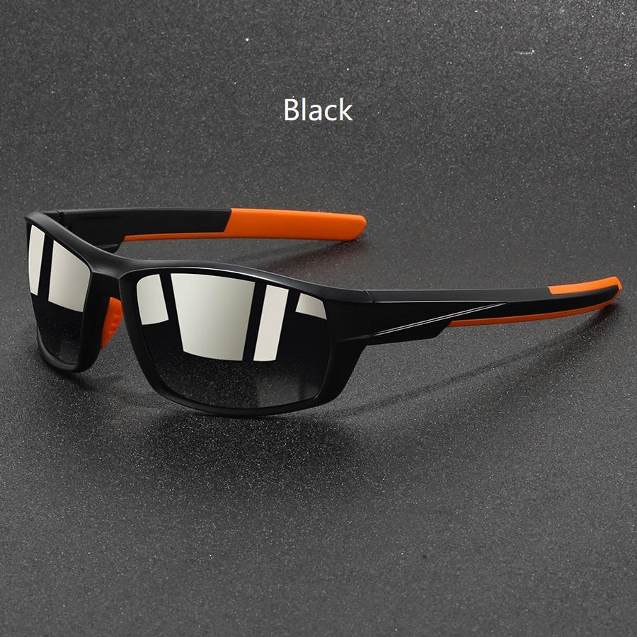 Stilvolle Vintage Sport Sonnenbrille UV400 Brille Herren Damen Angeln Laufen Radfahren Bergsteigen Sport Mann Sonnenbrille black