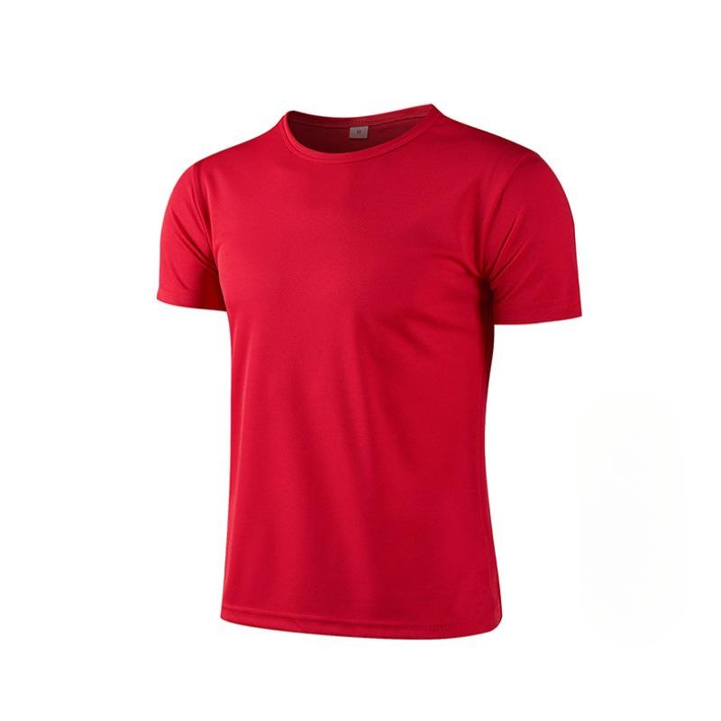 Sommer-Rundhals-T-Shirt, schnell trocknende Kleidung, Arbeitskleidung, kurzärmeliges T-Shirt S rot