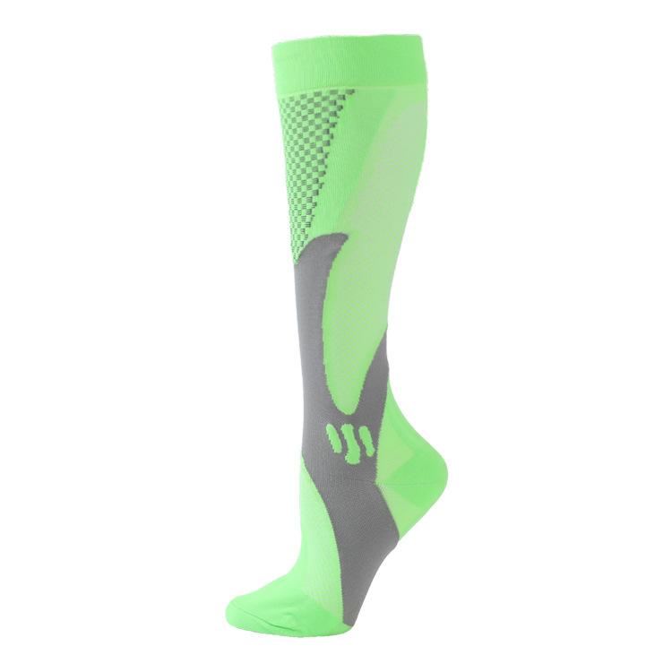 Lauf Kompression Fußball Socken Strümpfe Männer Frauen Sport Socken für Marathon Radfahren Fußball Socken XXL grün