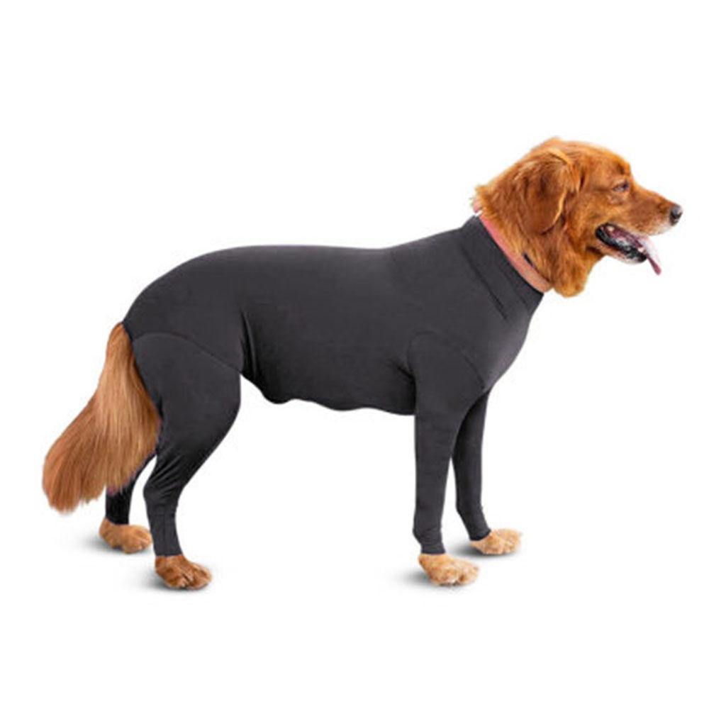 Schlafanzug für große Hunde, Overall, Hundekastrationsshirt, Anti-Haarausfall-Anzug, Onesie für große Hunde, Genesungsanzug, Kleidung, dehnbarer Hunde-Schlafanzug L schwarz