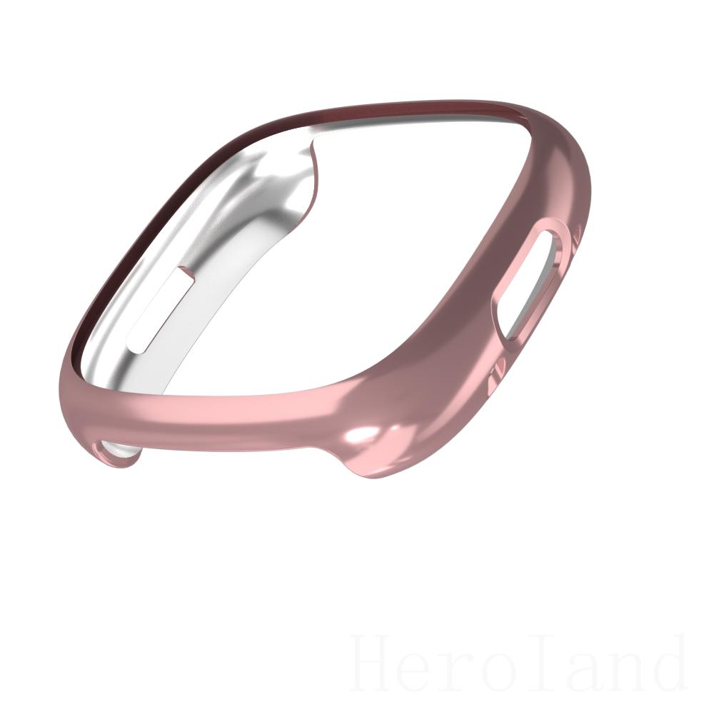 Volle Schutzhülle Abdeckung Für Fitbit Versa 4 SmartWatch Screen Protector Für fitbit versa4 Zubehör Rahmen Fällen Weiche TPU heißer For Fitbit Versa 4 rosa