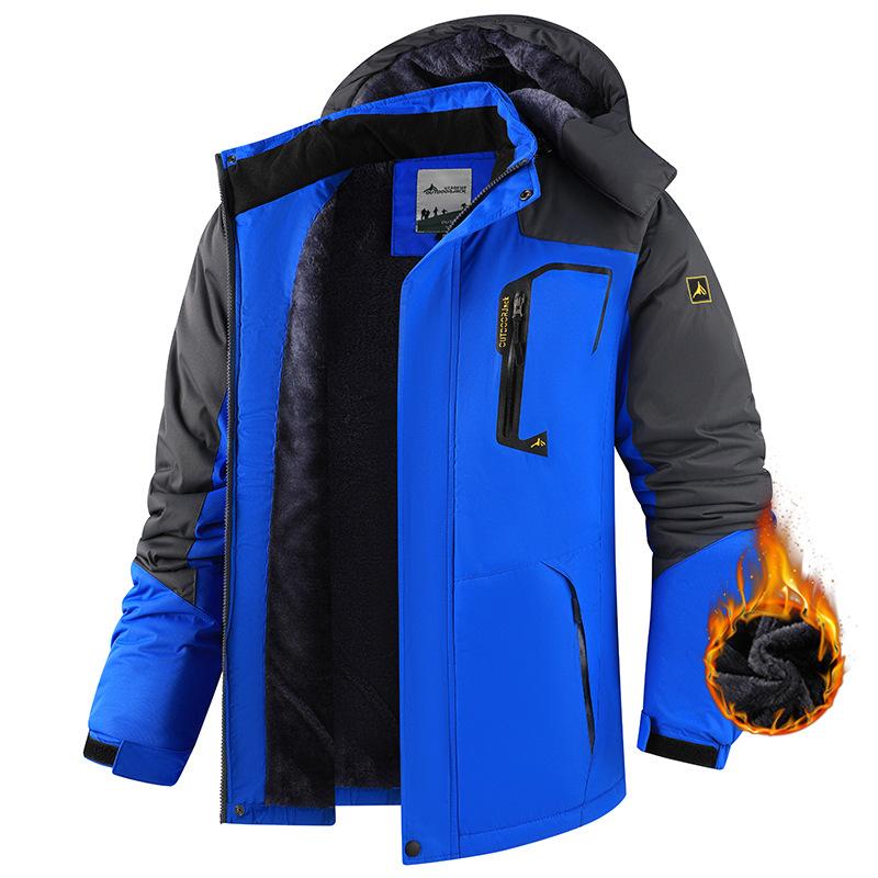 Herbst- und Winter Outdoor Warme Jacke Baumwollkleidung Herren Outdoor Warme Dicke Jacke Herren Dicke Jacke XXXXXL blue