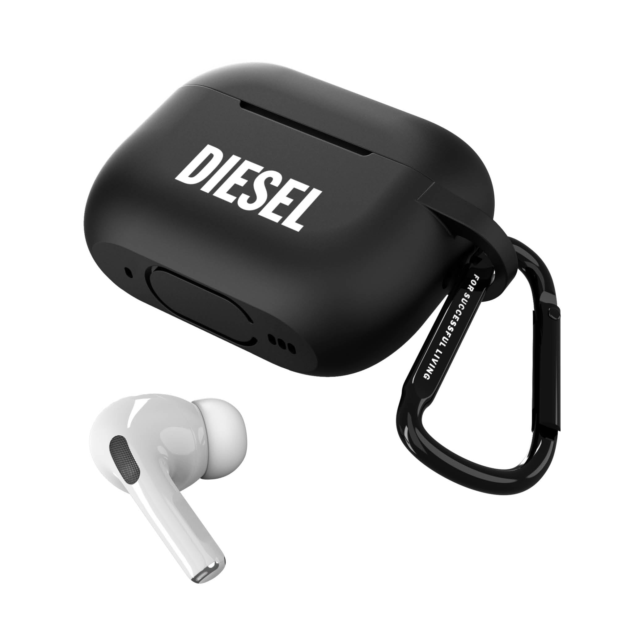 DIESEL AirPods Pro 2 Pro Stylische Silikonhülle mit Markenlogo AirPods Pro Generation Hülle/AirPods Hülle, (Diesel 1./2. Hülle, Schwarz) schwarz