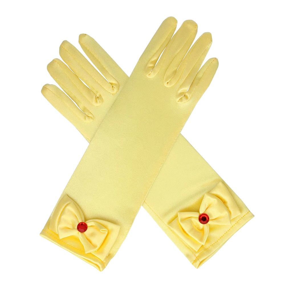 Kinderbekleidung Bühnenhandschuhe Prinzessinnenrock Accessoires Vollfingerfäustlinge Kinder Lange Handschuhe gelb