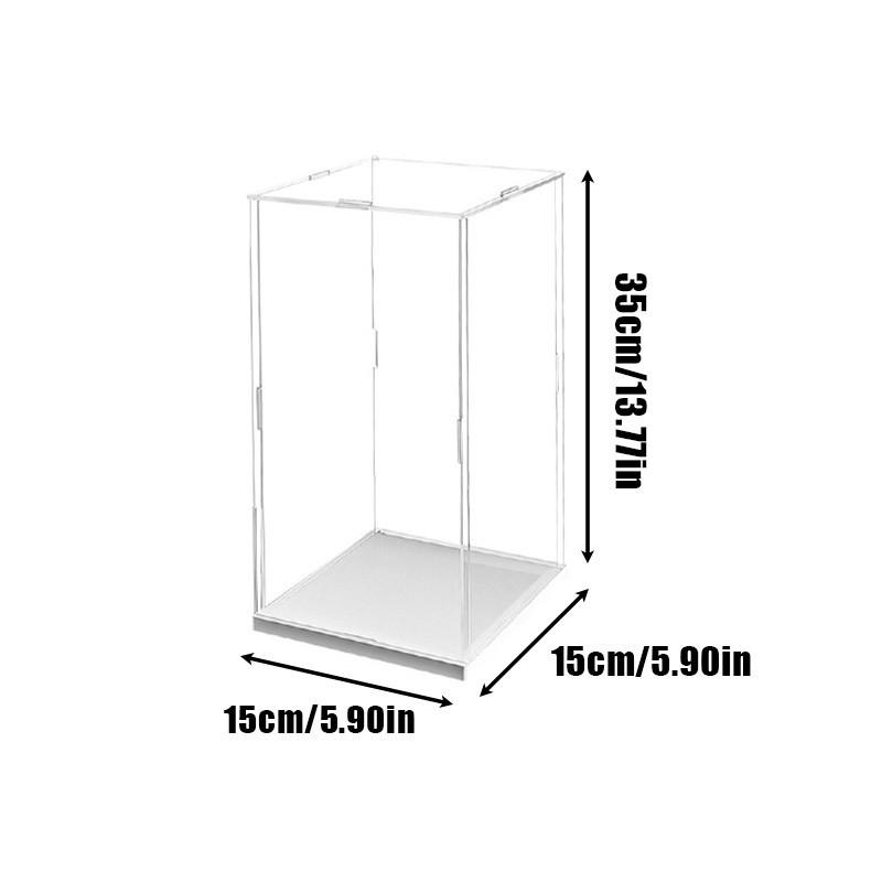 1 Stück transparente Acryl-Displaybox, Aufbewahrung, staubdichter Schutz, Vitrine, Desktop-Aufbewahrung, Heimaufbewahrung 15*15*35cm