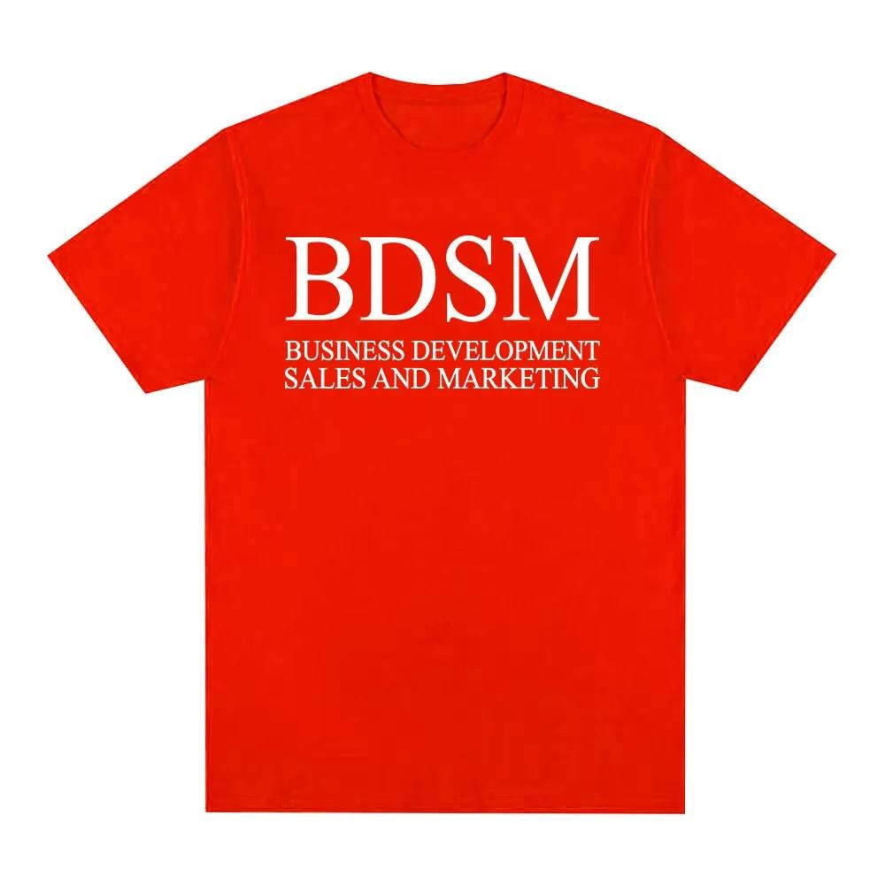 BDSM Business Development Vertrieb und Marketing T-Shirt Herren Damen Mode Harajuku Männliches T-Shirt Hohe Qualität Baumwolle Lässiges T-Shirt L blau