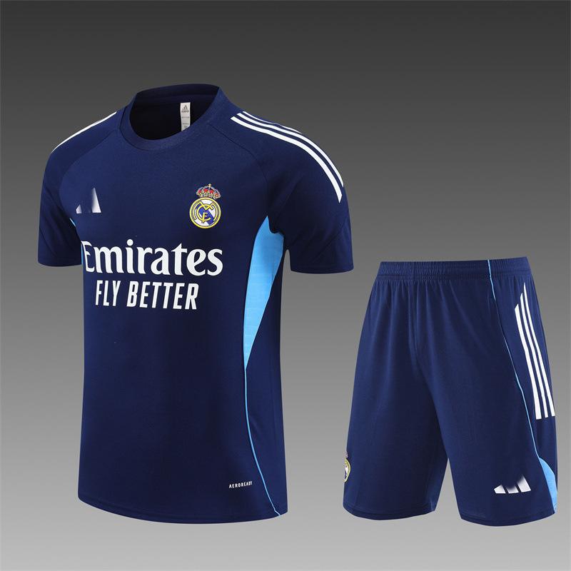 2426 Real Madrid Trikot Langarm Halbzip Vor dem Spiel Fußball Trainings-Trikot Auswärts-Trikot Erwachsenen Kurzarm Kinderanzug 28 size