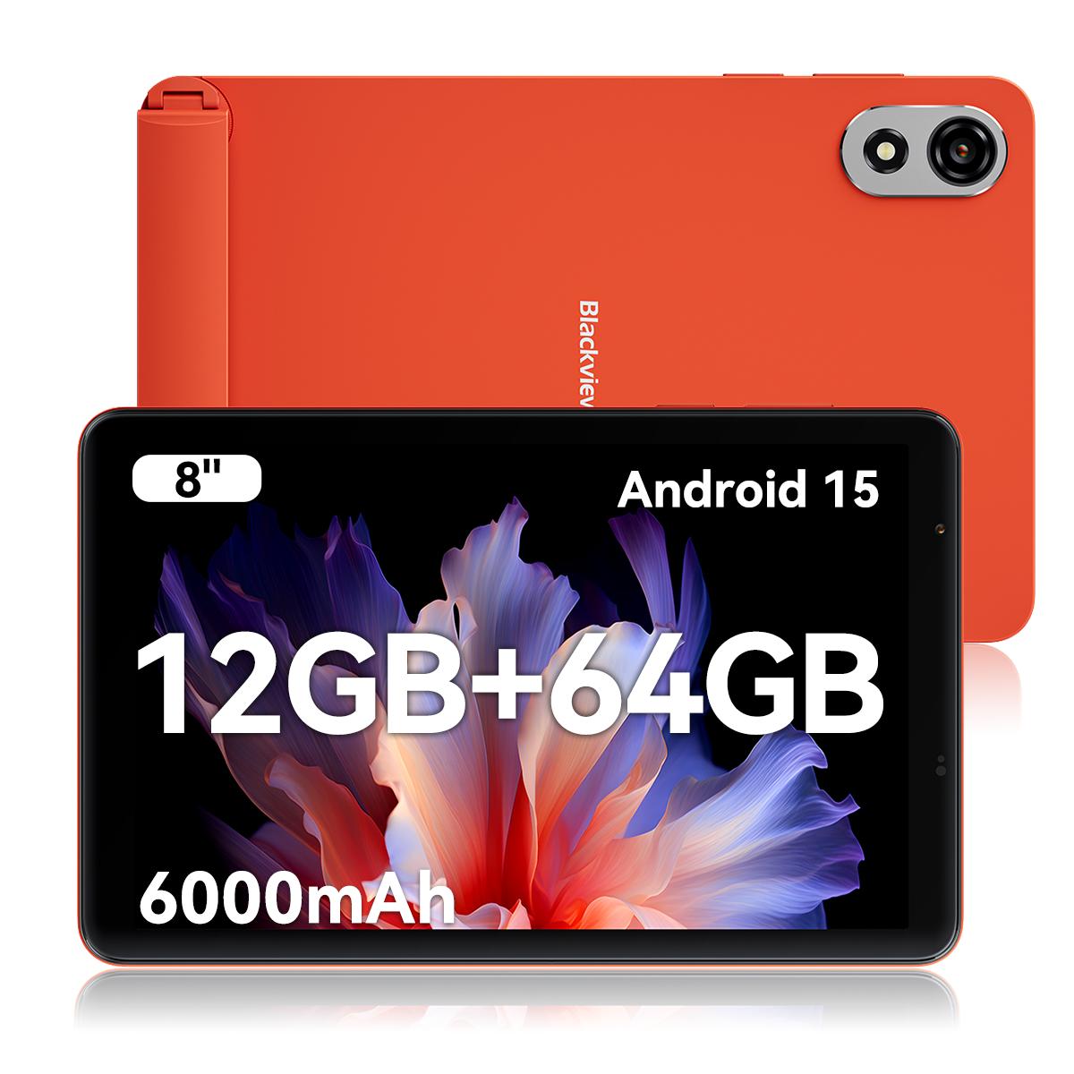 Blackview ZENO 1 8 Zoll HD-Bildschirm AI Tablet Android 15 4/6GB RAM 64/256GB ROM 6000mAh Motor 0820 Tablet 4GB+64GB only tablet orange