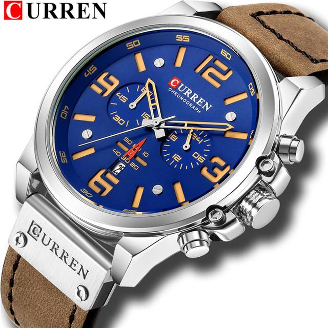 CURREN Neue Männer Uhr CURREN Top Marke Luxus Herren Quarz Armbanduhren Männlich Leder Militär Datum Sport Uhren Relogio Masculino